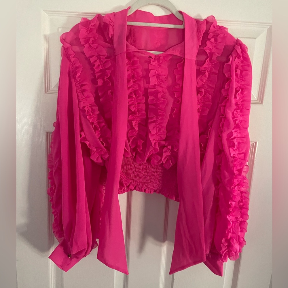 Beulah Pink Ruffled Top - Picture 11 of 12